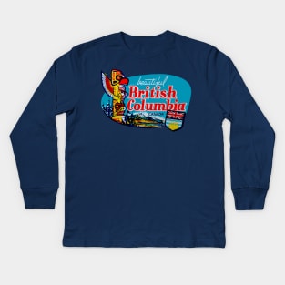 Beautiful British Columbia Canada Vintage Kids Long Sleeve T-Shirt